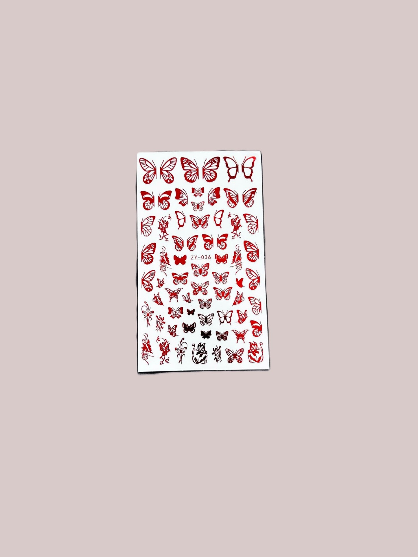 Sticker Butterfly Effect Red – Glittery Nails