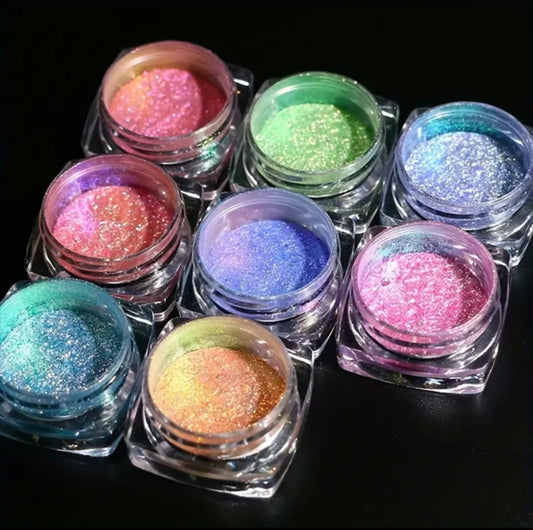 Pudra Holografică Pastel Glittery Nails