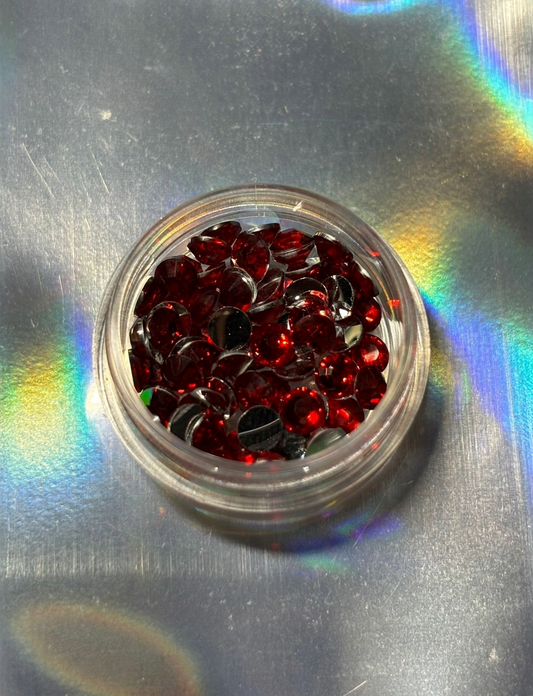 Cristale rotunde Fire Red