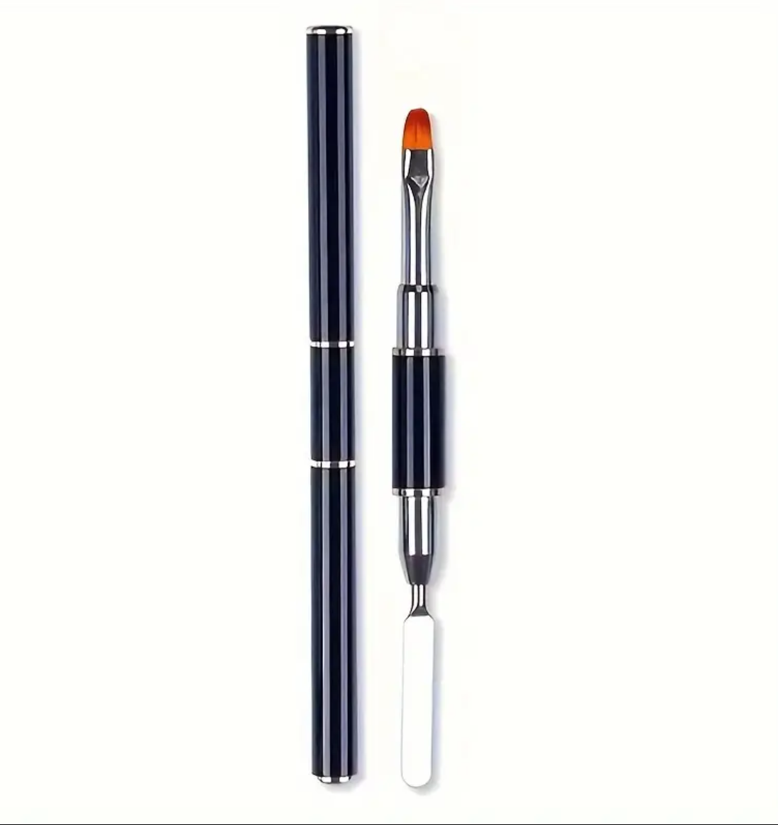 Pensulă Polygel Dual – Cap Metalic & Pensulă