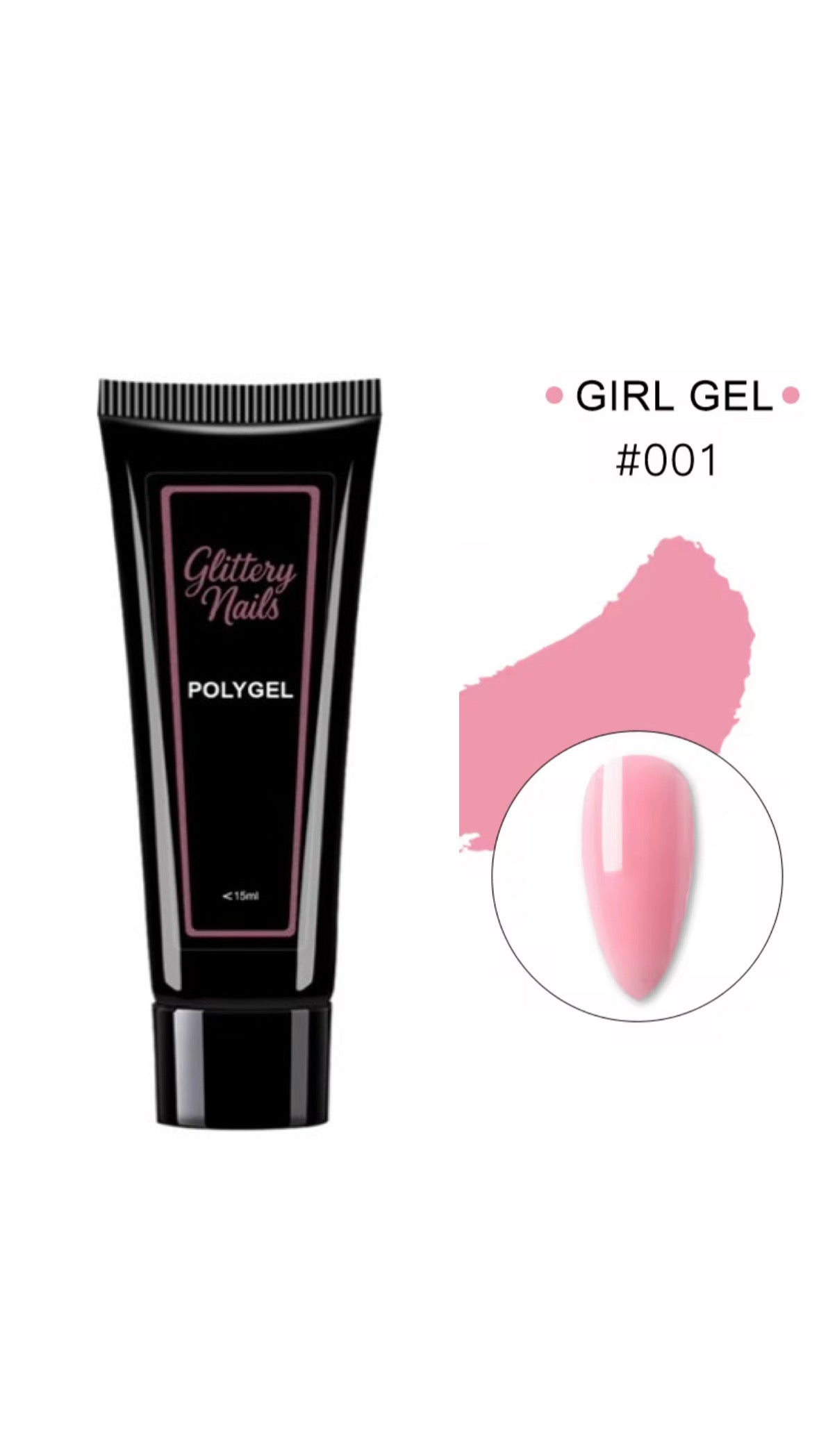 Polygel Glittery Nails- 001